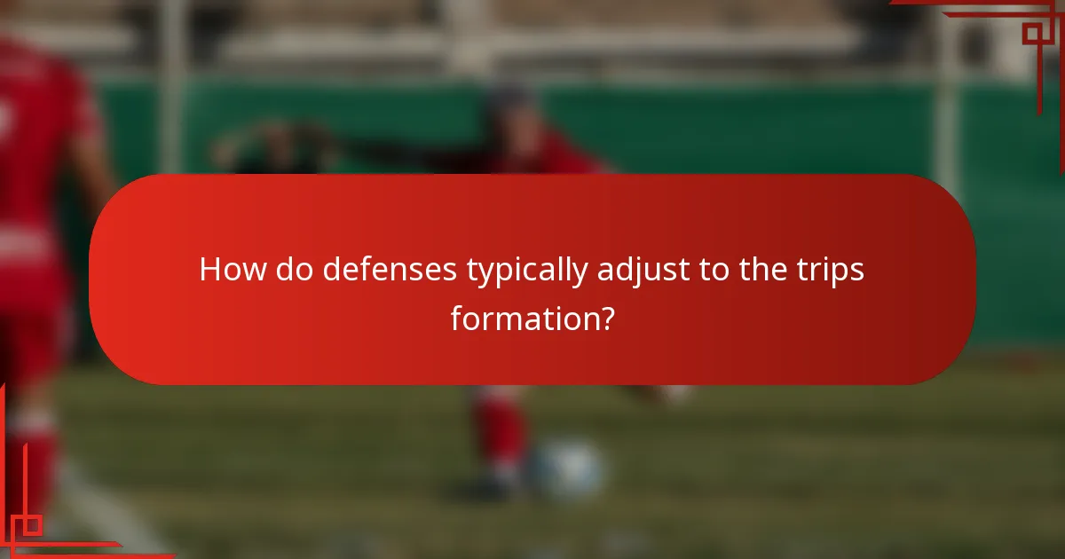 How do defenses typically adjust to the trips formation?