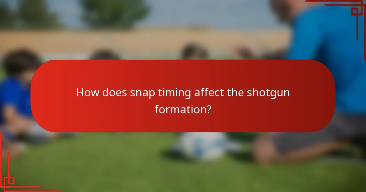 How does snap timing affect the shotgun formation?