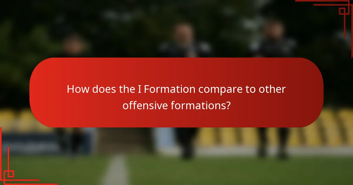 How does the I Formation compare to other offensive formations?