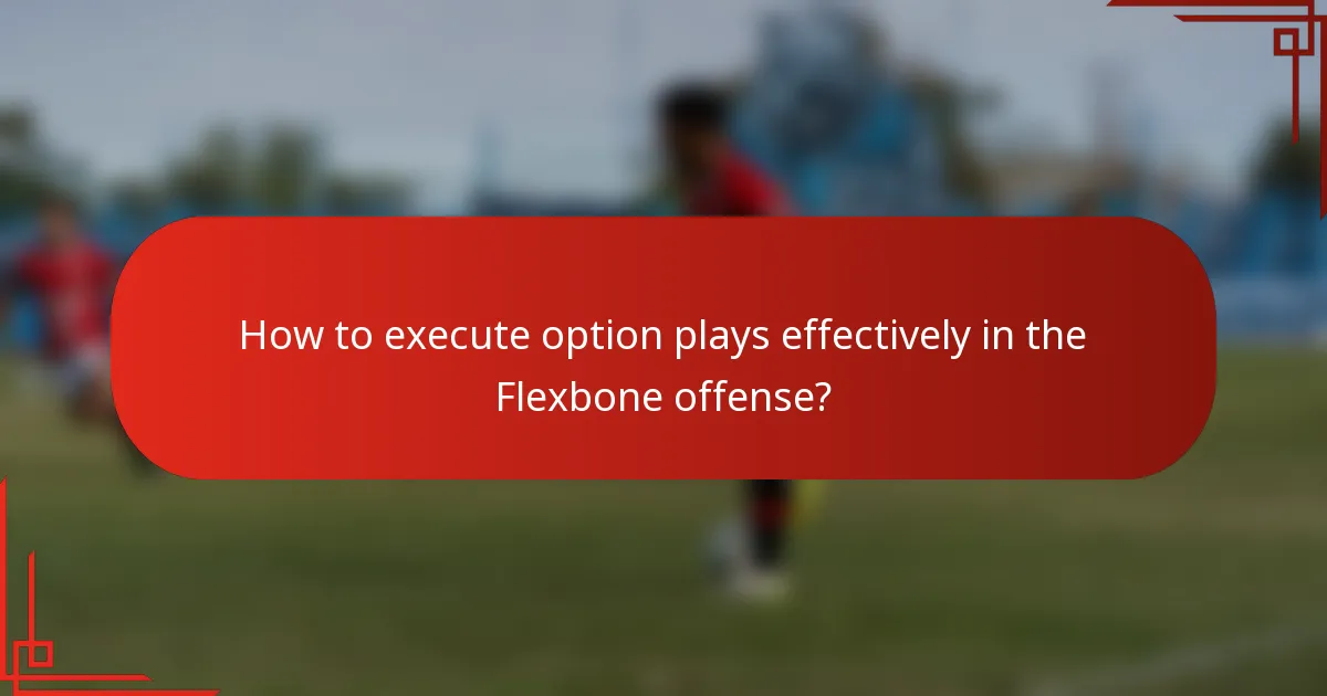 How to execute option plays effectively in the Flexbone offense?