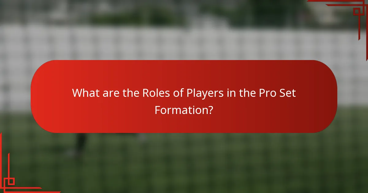 What are the Roles of Players in the Pro Set Formation?