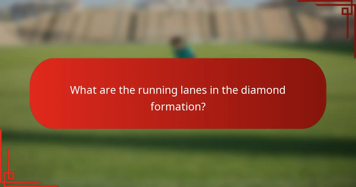 What are the running lanes in the diamond formation?